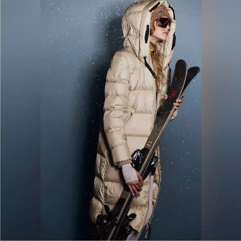 Parajumpers Panda Extra Long Down Jacket Puffer Coat Small Charlock Yellow NEW